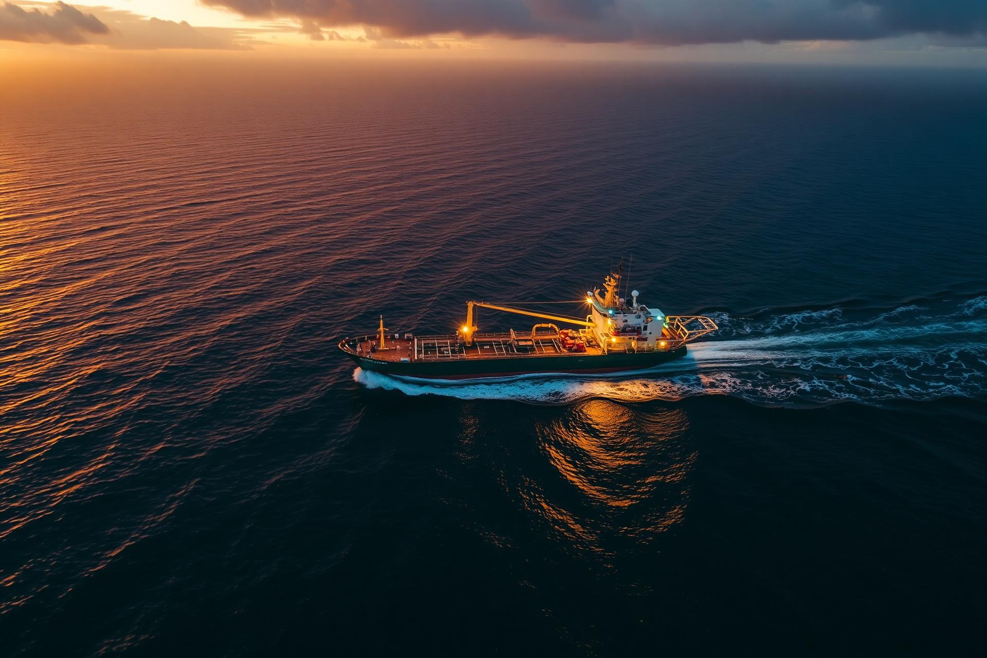Dredging vessel at work